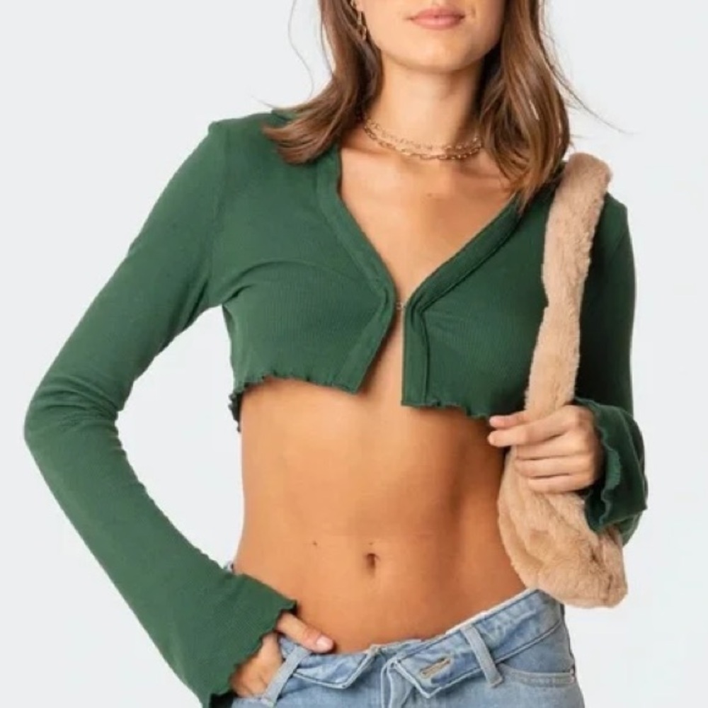 Edikted Babylock Waffle Cropped Top